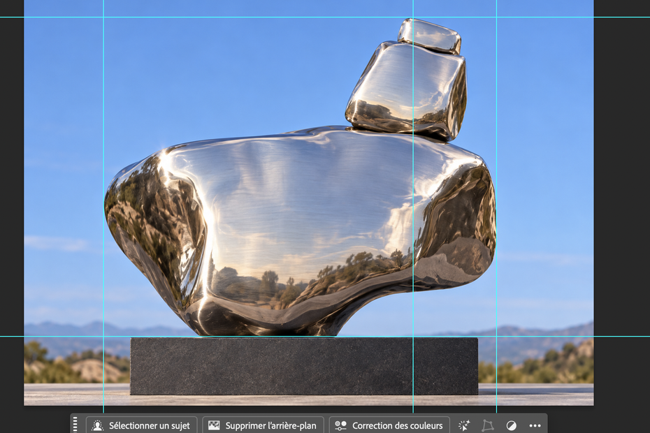 Balance, 1998, sculpture project by Bruno Tanquerel in polished stainless steel, inspired by a natural rock formation in Southern India.