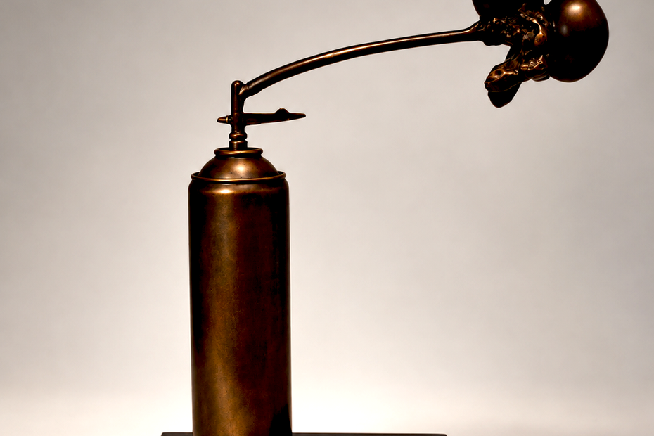 Out of Thin Air, bronze sculpture of an expanding polyurethane foam formation